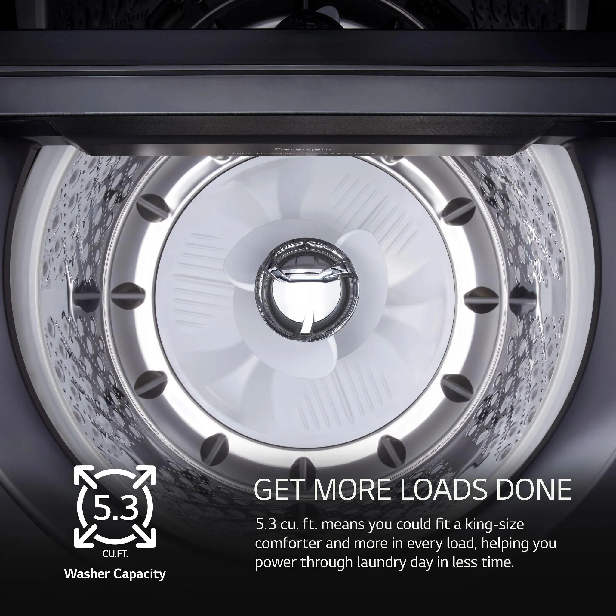 Lg WT8405CB 5.3 Cu. Ft. Mega Capacity Smart Top Load Washer With 4-Way Agitator. Easyunload&#8482; & Ai Sensing