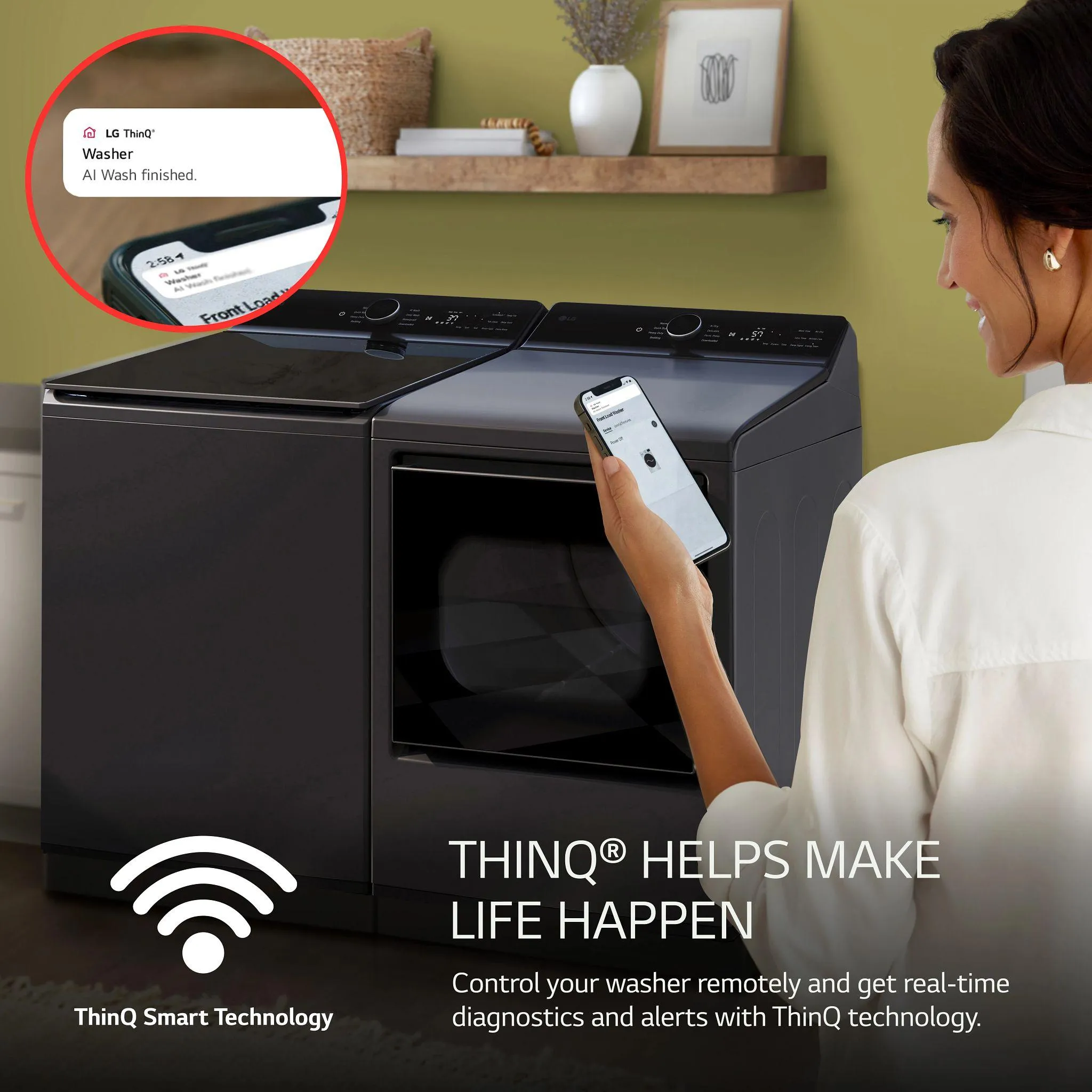 Lg WT8405CB 5.3 Cu. Ft. Mega Capacity Smart Top Load Washer With 4-Way Agitator. Easyunload&#8482; & Ai Sensing