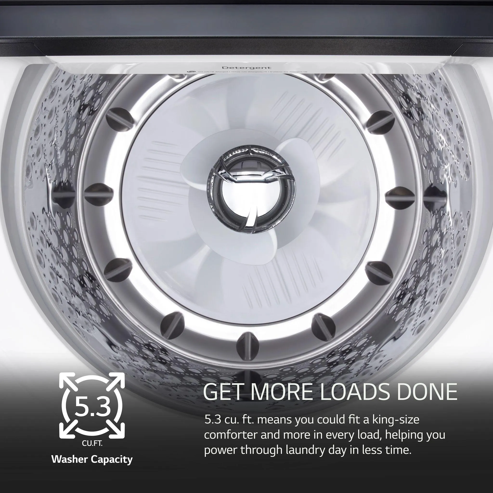 Lg WT8405CW 5.3 Cu. Ft. Mega Capacity Smart Top Load Washer With 4-Way Agitator. Easyunload&#8482; & Ai Sensing