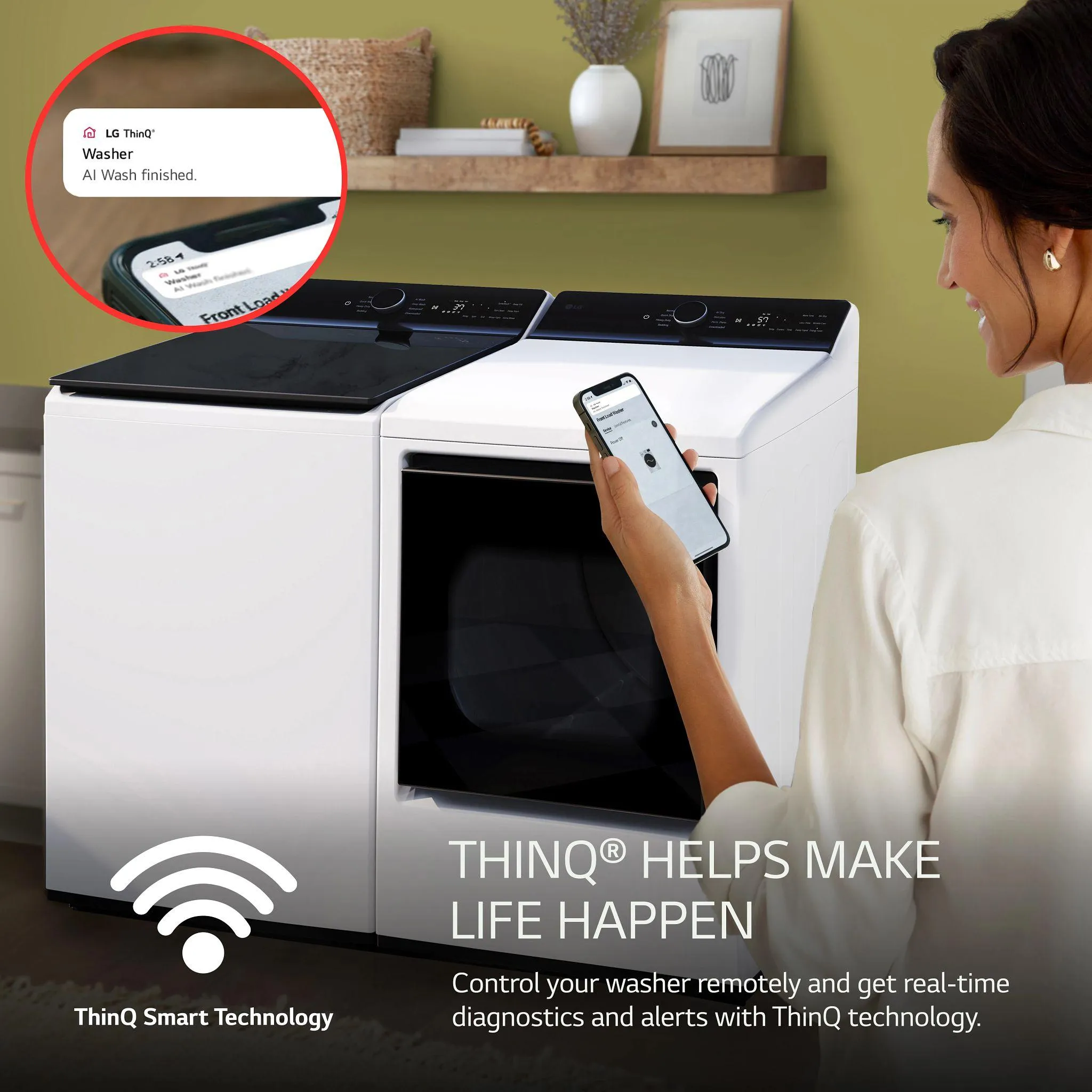 Lg WT8405CW 5.3 Cu. Ft. Mega Capacity Smart Top Load Washer With 4-Way Agitator. Easyunload&#8482; & Ai Sensing