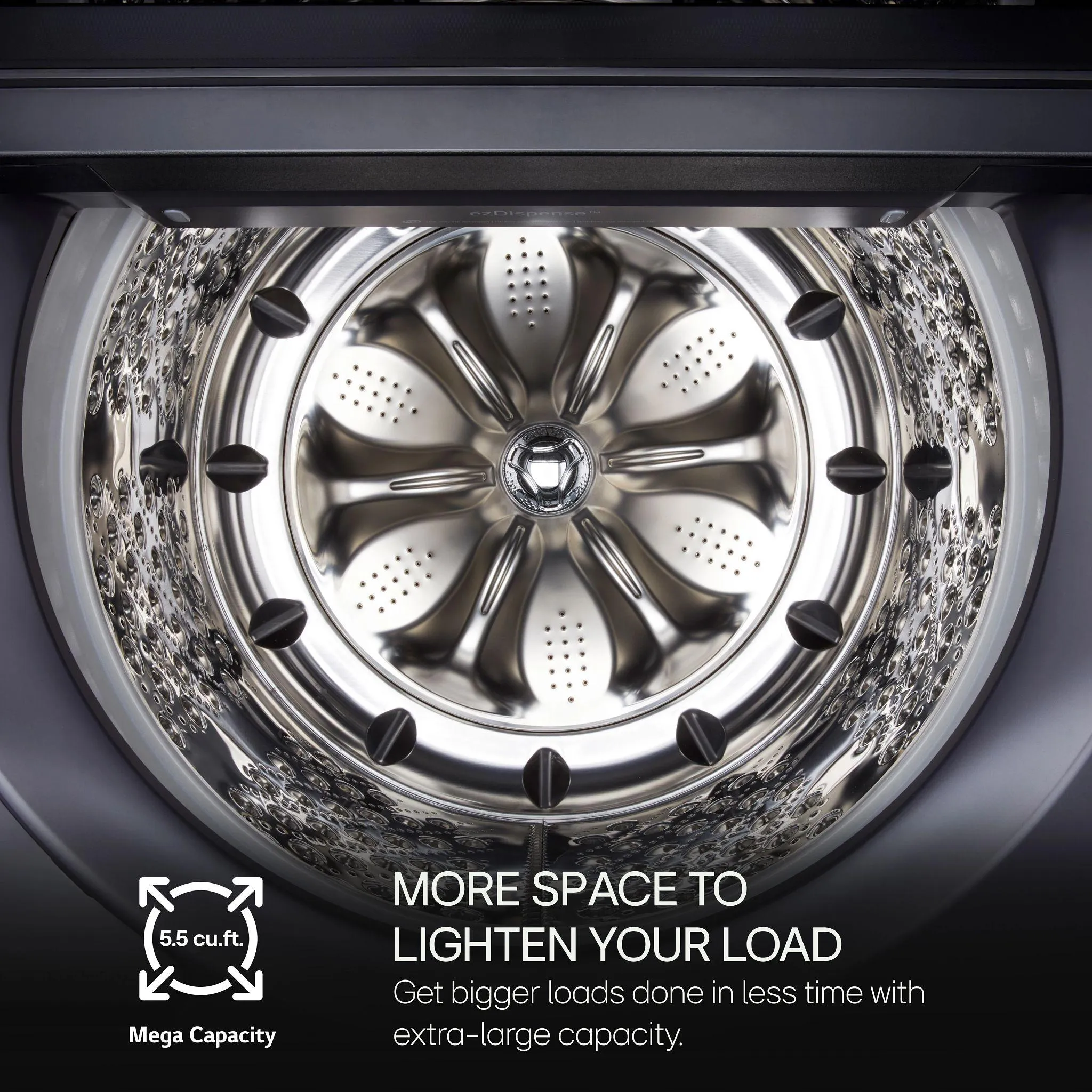 Lg WT8600CB 5.5 Cu.Ft. Mega Capacity Smart Top Load Washer With Easyunload&#8482;. Ai Sensing. Ezdispense. Water Faucet & Lcd Digital Dial Control
