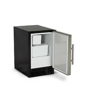 Marvel MA15CRSCLB Marvel 15 Ada Height Compact Crescent Ice Machine - Solid Black Door. Stainless Handle - Left Hinge