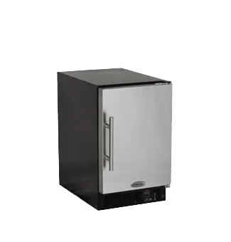 Marvel MA15CRSCLB Marvel 15 Ada Height Compact Crescent Ice Machine - Solid Black Door. Stainless Handle - Left Hinge