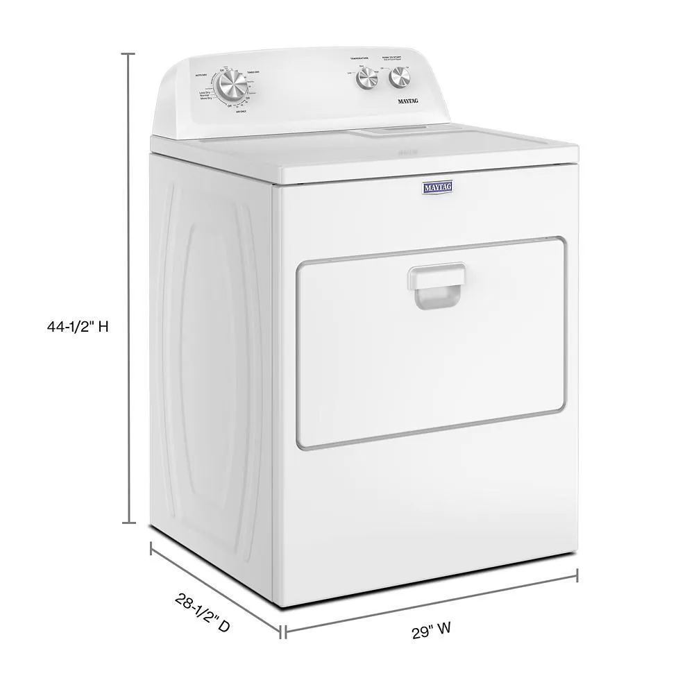 Maytag MED4005SW Top Load Electric Wrinkle Prevent Dryer - 7.0 Cu. Ft.
