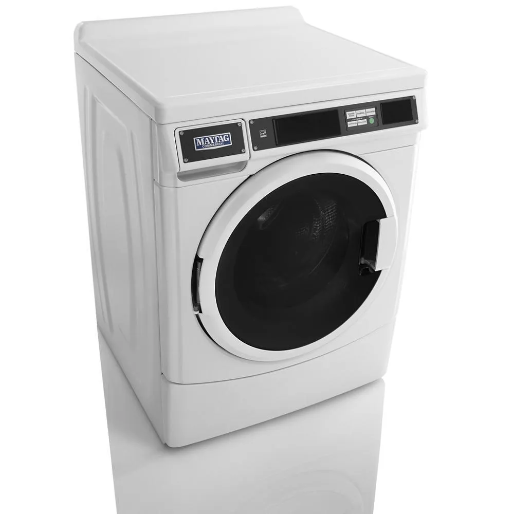 Maytag MHN33PRCWW Commercial Front-Load Washer. Card Reader Ready Or Non-Vend