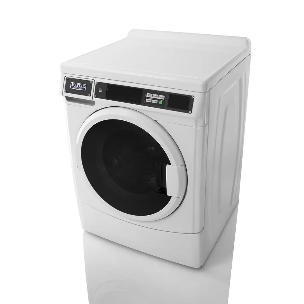 Maytag MHN33PRCWW Commercial Front-Load Washer. Card Reader Ready Or Non-Vend