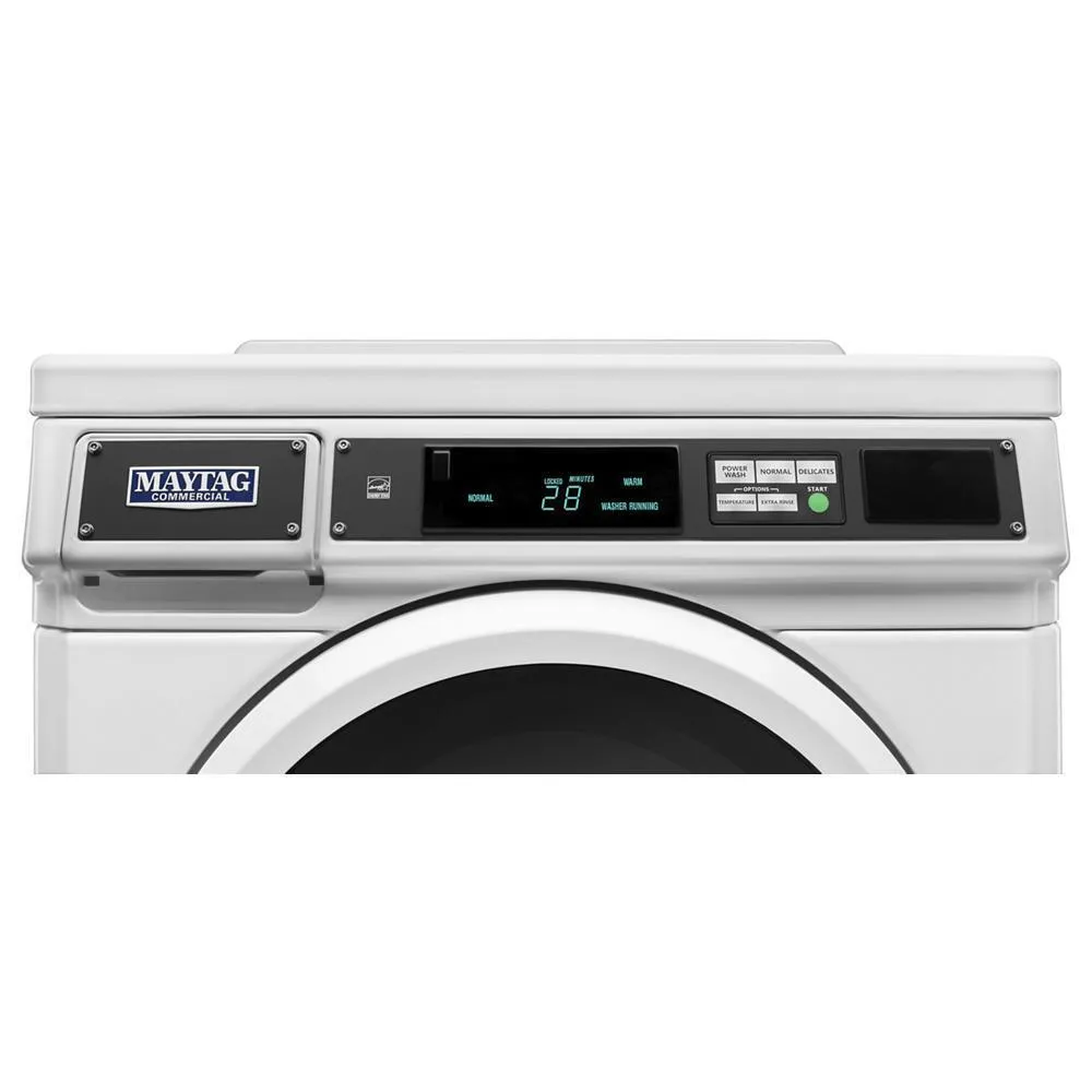 Maytag MHN33PRCWW Commercial Front-Load Washer. Card Reader Ready Or Non-Vend