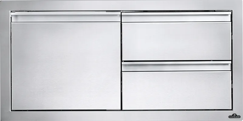 Napoleon Bbq BI36161D2DR 36 X 16 Single Door & Double Drawer Combo . Stainless Steel