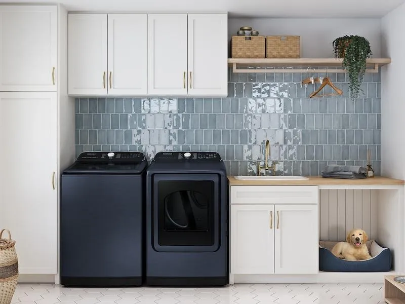Samsung DVE54CG7150D 7.4 Cu. Ft. Smart Electric Dryer With Pet Care Dry And Steam Sanitize  In Brushed Navy