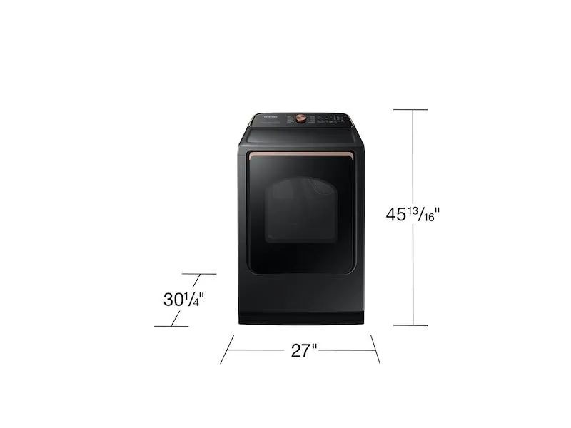 Samsung DVE54CG7550V 7.4 Cu. Ft. Smart Electric Dryer With Pet Care Dry And Steam Sanitize  In Brushed Black