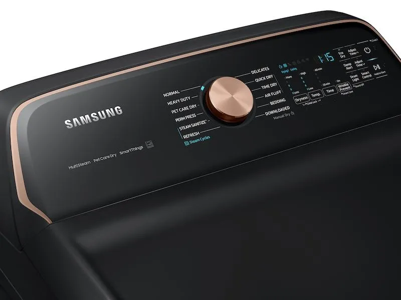 Samsung DVE54CG7550V 7.4 Cu. Ft. Smart Electric Dryer With Pet Care Dry And Steam Sanitize  In Brushed Black
