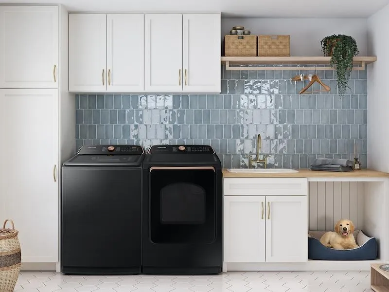 Samsung DVE54CG7550V 7.4 Cu. Ft. Smart Electric Dryer With Pet Care Dry And Steam Sanitize  In Brushed Black
