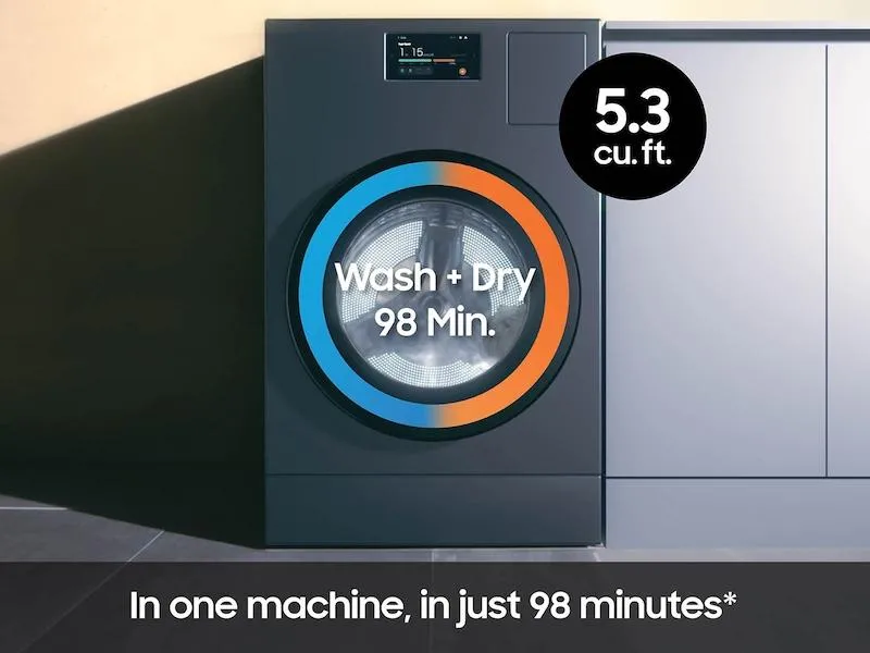 Samsung WD53DBA900HZ Bespoke Ai Laundry Combo&#8482; All-In-One 5.3 Cu. Ft. Ultra Capacity Washer And Ventless Heat Pump Dryer In Dark Steel