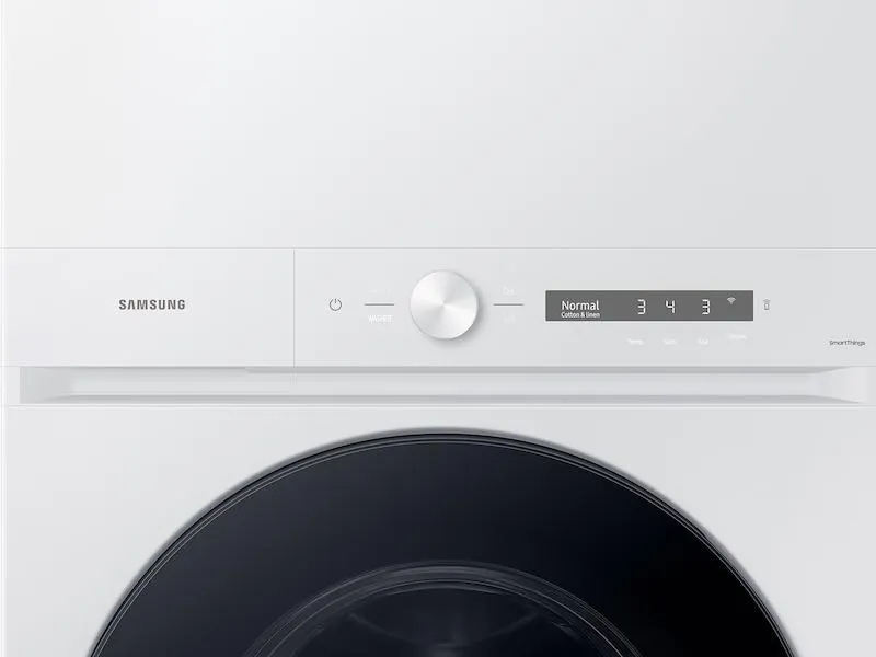 Samsung WH46DBH100EW Bespoke 4.6 Cu. Ft. Ai Laundry Hub&#8482; Large Capacity Single Unit Washer With Steam Wash And 7.6 Cu. Ft. Electric Dryer In White
