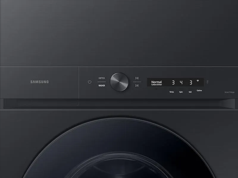 Samsung WH46DBH500EV Bespoke 4.6 Cu. Ft. Ai Laundry Hub&#8482; Large Capacity Single Unit Washer With Flex Auto Dispense System And 7.6 Cu. Ft. Electric Dryer In Brushed Black