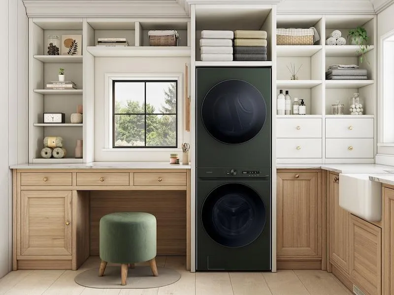 Samsung WH53DBH700EF Bespoke 5.3 Cu. Ft. Ai Laundry Hub&#8482; Ultra Capacity Single Unit Washer With Ai Optiwash&#8482; And 7.6 Cu. Ft. Electric Dryer In Satin Green