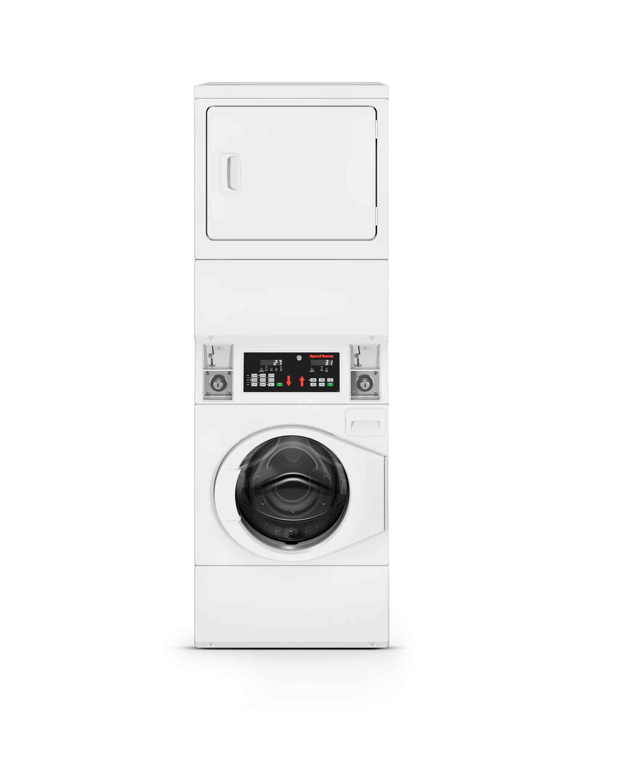 Speed Queen SV6000WG Light Commercial Coin Drop Front Control Stack Washer-Dryer - Gas
