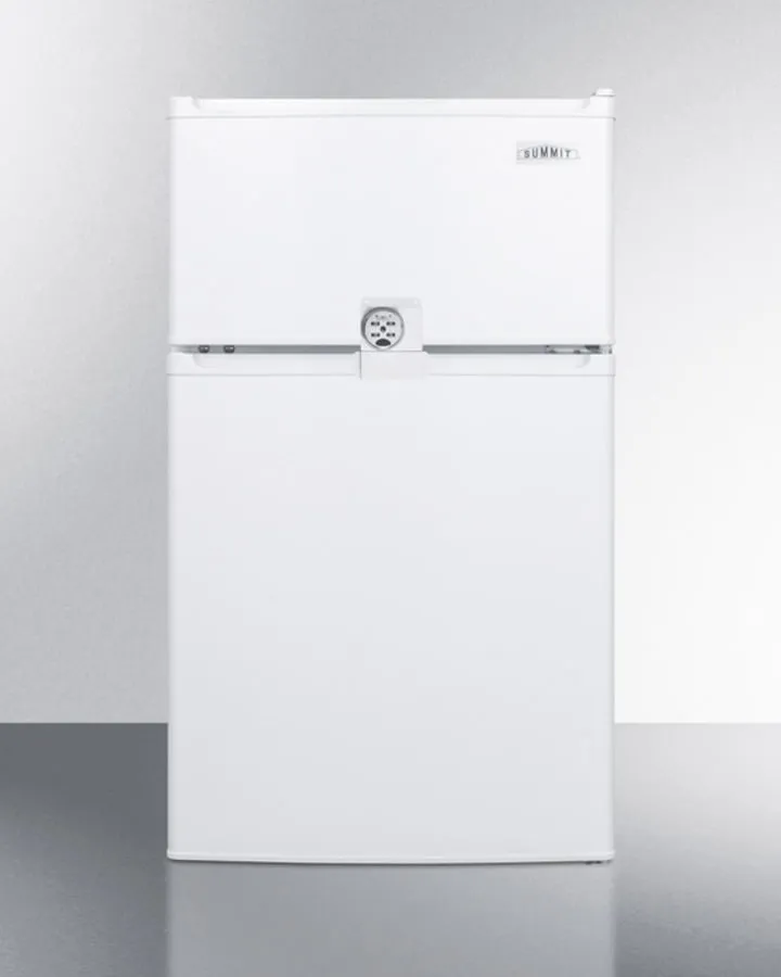 Summit CP351WLLF2 Compact Energy Star Listed Two-Door Refrigerator-Freezer With Combination Lock