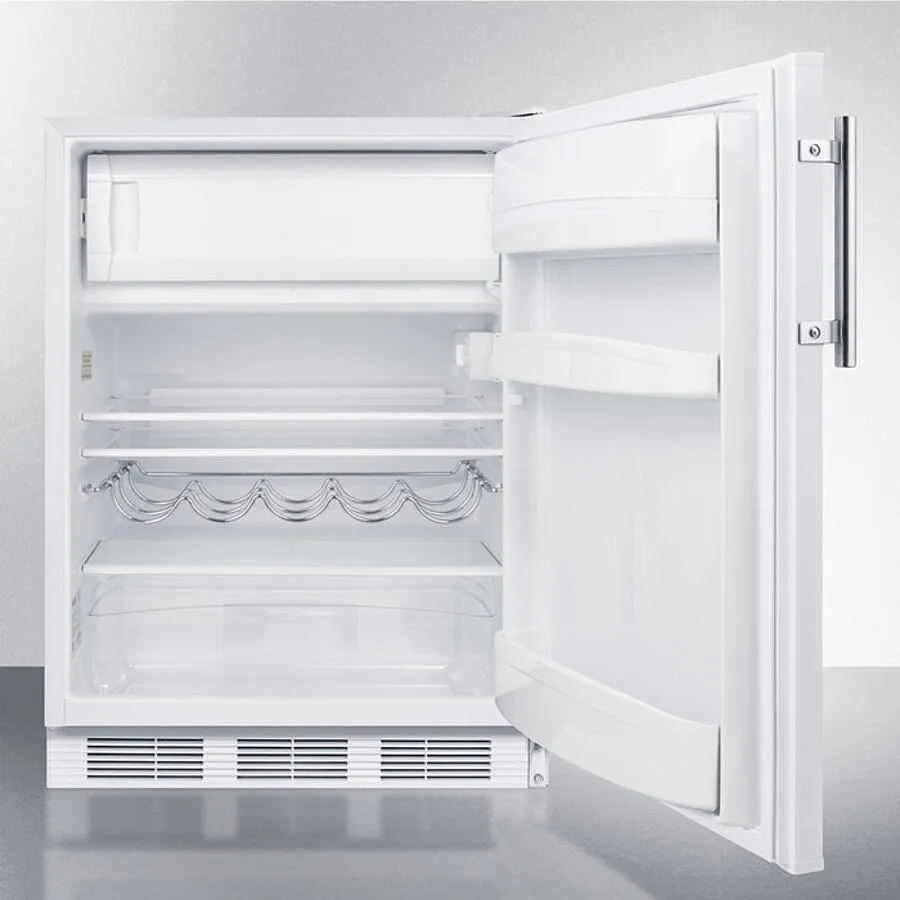 Summit CT661W Freestanding Counter Height Refrigerator-Freezer For Residential Use. Cycle Defrost With Deluxe Interior And White Finish