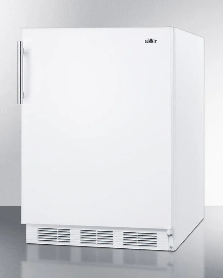 Summit CT661W Freestanding Counter Height Refrigerator-Freezer For Residential Use. Cycle Defrost With Deluxe Interior And White Finish