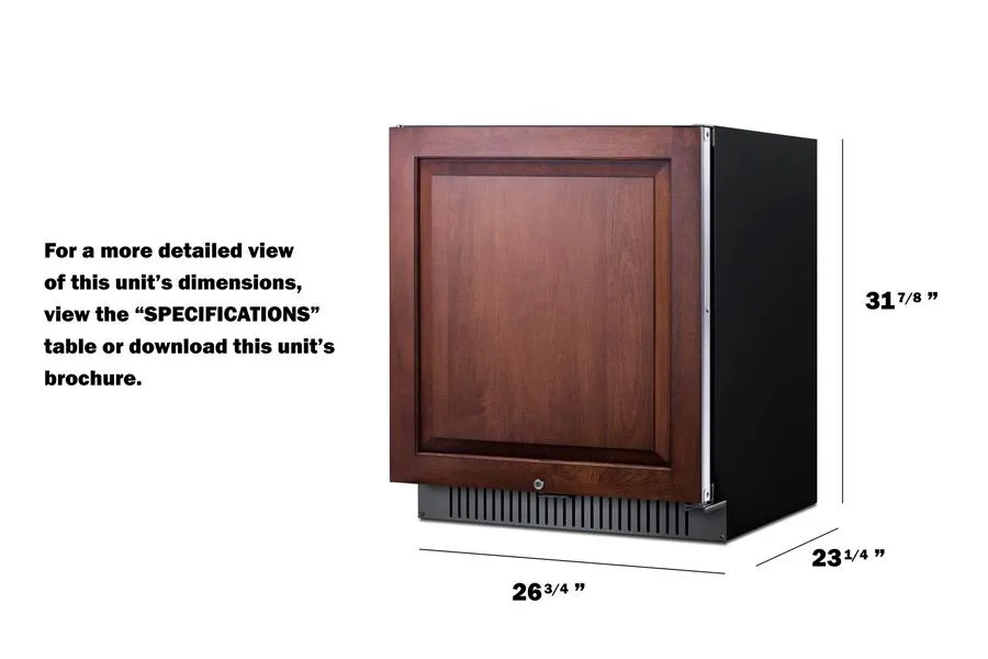 Summit FF27BSSADAIF 27 Wide Built-In All-Refrigerator. Ada Compliant (Panel Not Included)