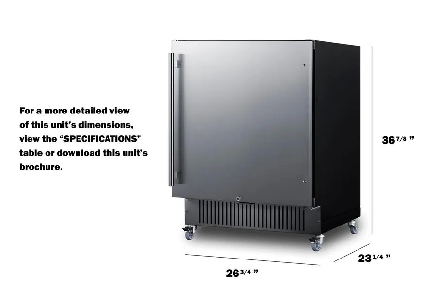 Summit FF27BSSCAS 27 Wide Mobile All-Refrigerator