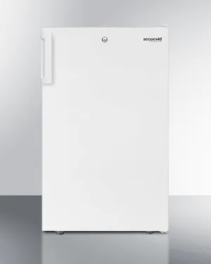 Summit FF511LBI7 Commercially Listed 20 Wide Built-In Undercounter All-Refrigerator. Auto Defrost With A Lock And White Finish