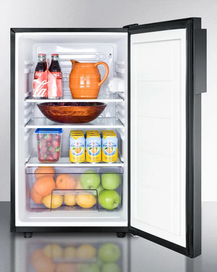 Summit FF521BL7ADA Commercially Listed Ada Compliant 20 Wide Counter Height All-Refrigerator. Auto Defrost With A Lock And Black Exterior