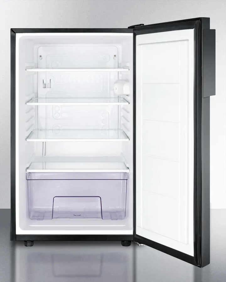 Summit FF521BL7ADA Commercially Listed Ada Compliant 20 Wide Counter Height All-Refrigerator. Auto Defrost With A Lock And Black Exterior