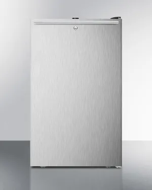 Summit FF521BL7SSHHADA Commercially Listed Ada Compliant 20 Wide Counter Height All-Refrigerator. Auto Defrost With A Lock. Stainless Steel Door. Horizontal Handle. And Black Cabinet