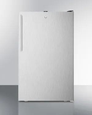 Summit FF521BL7SSHV Commercially Listed 20 Wide Counter Height All-Refrigerator. Auto Defrost With A Lock. Stainless Steel Door. Thin Handle. And Black Cabinet