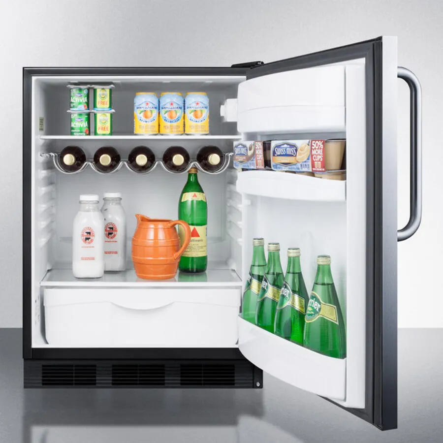 Summit FF63BCSS Built-In Undercounter All-Refrigerator For Residential Use. Auto Defrost With Complete Stainless Steel Exterior