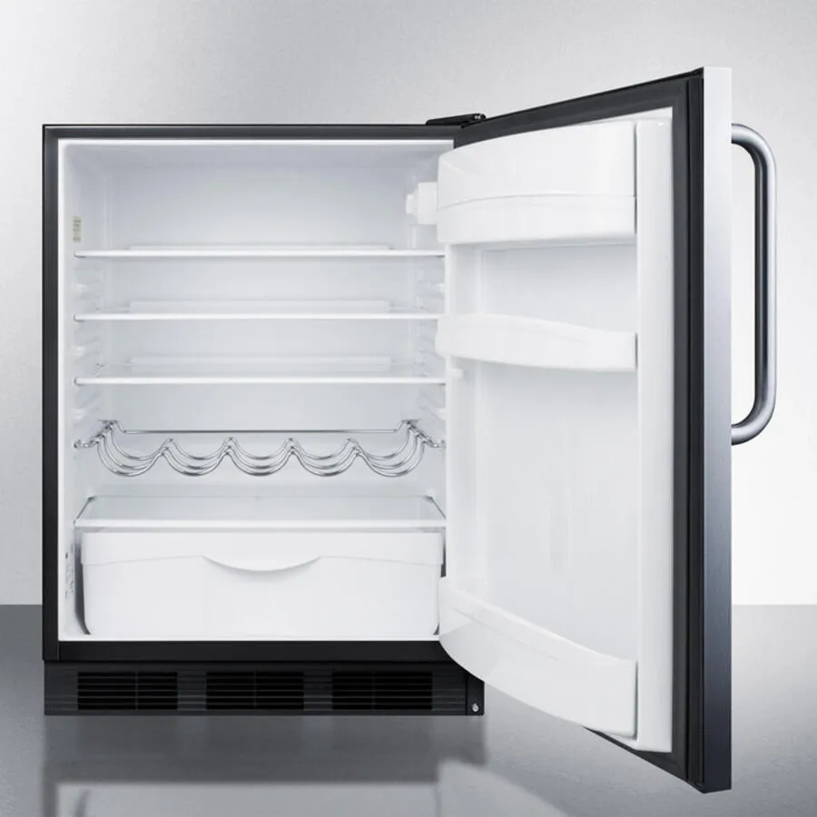 Summit FF63BCSS Built-In Undercounter All-Refrigerator For Residential Use. Auto Defrost With Complete Stainless Steel Exterior