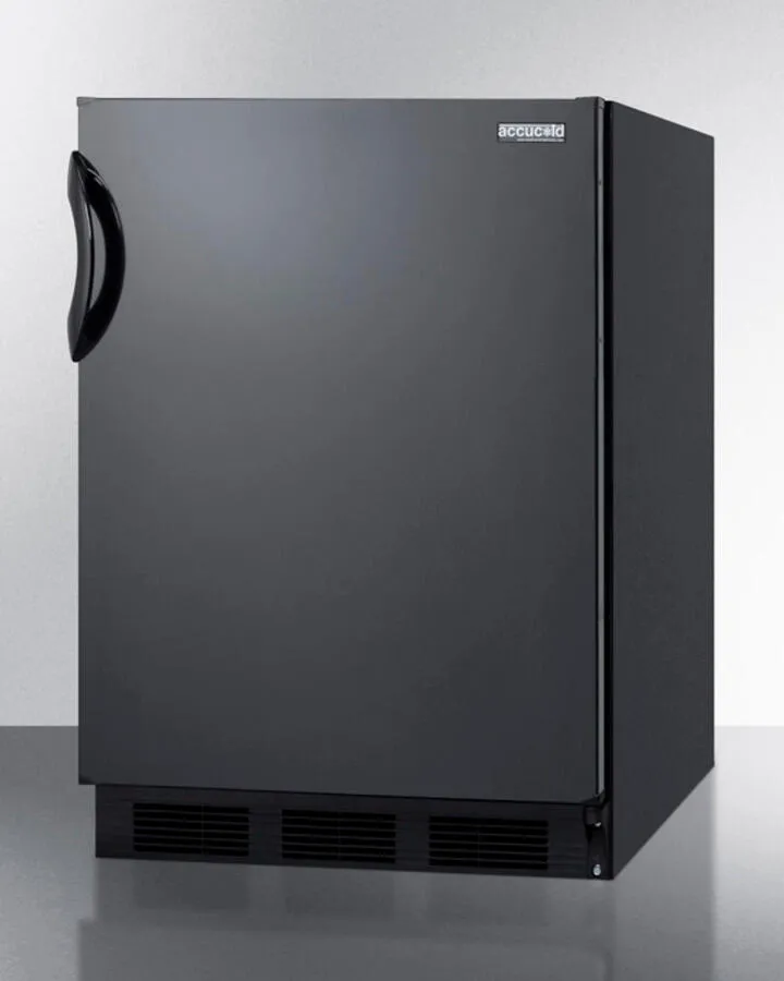 Summit FF6B7ADA Ada Compliant Commercial All-Refrigerator For Freestanding General Purpose Use. With Automatic Defrost Operation And Black Exterior