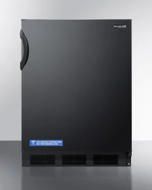 Summit FF6B7ADA Ada Compliant Commercial All-Refrigerator For Freestanding General Purpose Use. With Automatic Defrost Operation And Black Exterior