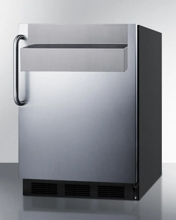 Summit FF7BKBISSTBADASR 24 Wide Built-In All-Refrigerator. Ada Compliant. With Speed Rail