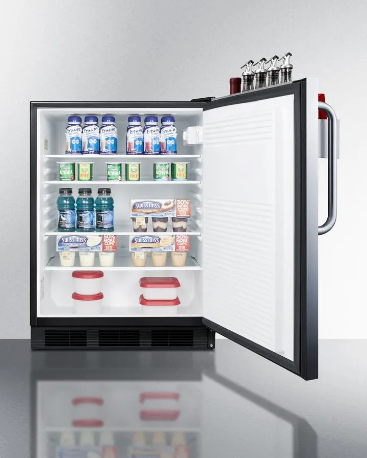 Summit FF7BKBISSTBADASR 24 Wide Built-In All-Refrigerator. Ada Compliant. With Speed Rail