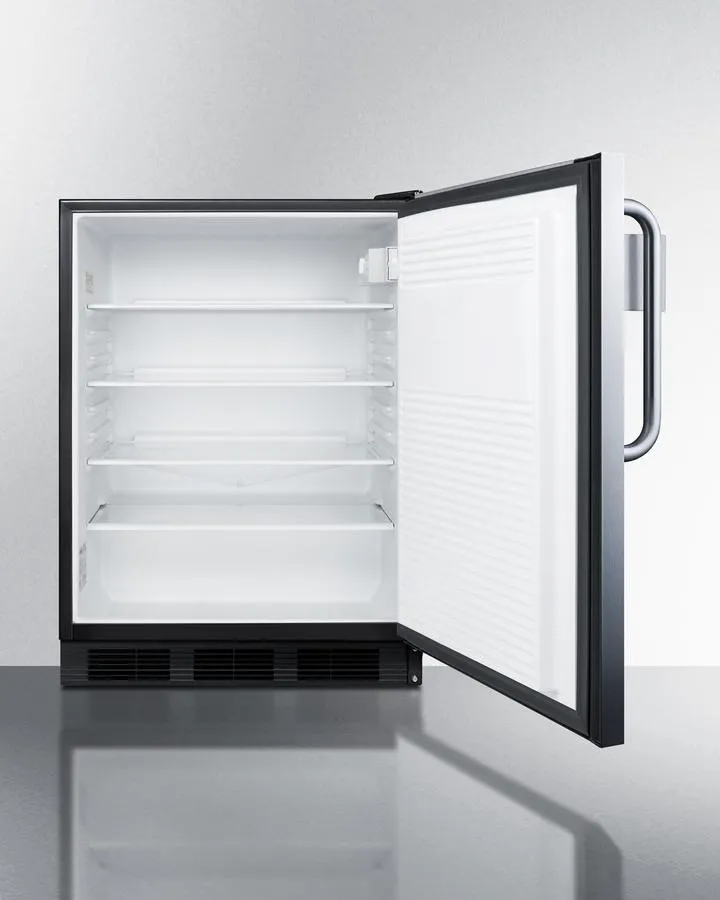 Summit FF7BKBISSTBADASR 24 Wide Built-In All-Refrigerator. Ada Compliant. With Speed Rail