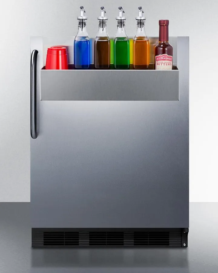 Summit FF7BKBISSTBADASR 24 Wide Built-In All-Refrigerator. Ada Compliant. With Speed Rail