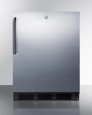 Summit FF7LBLCSS Commercially Listed Built-In Undercounter All-Refrigerator For General Purpose Use. Auto Defrost W Stainless Steel Exterior. Towel Bar Handle. And Lock