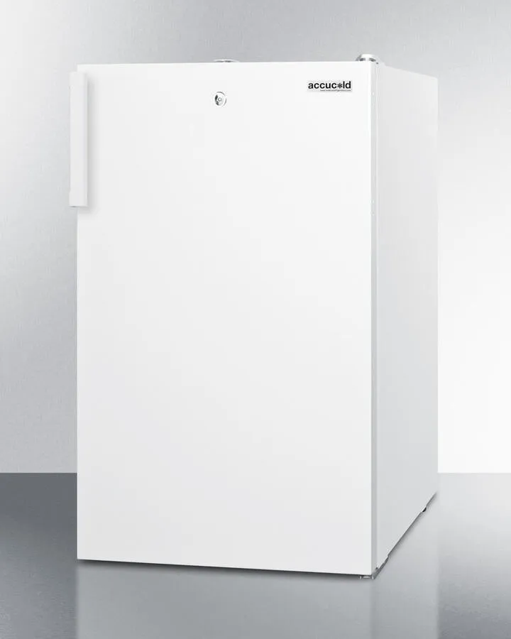 Summit FS407LBI7ADA Commercially Listed Ada Compliant 20 Wide Built-In Undercounter All-Freezer. -20 C Capable With A Lock And White Finish