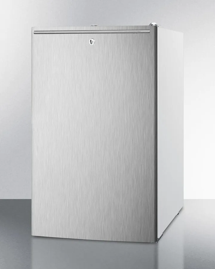 Summit FS407LBI7SSHHADA Commercially Listed Ada Compliant 20 Wide Built-In Undercounter All-Freezer W/Lock. Stainless Steel Door. Horizontal Handle And White Cabinet