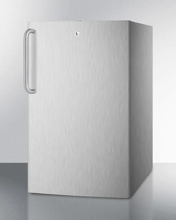 Summit FS408BL7CSS Commercially Listed 20 Wide Built-In Undercounter All-Freezer. -20 C Capable With A Lock And Complete Stainless Steel Exterior