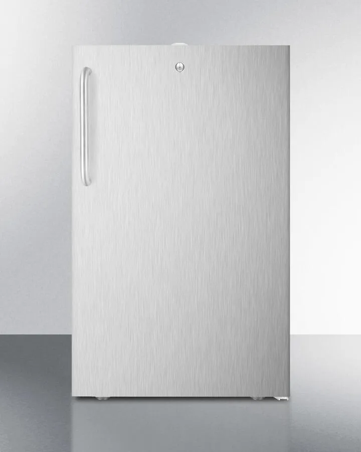 Summit FS408BL7CSS Commercially Listed 20 Wide Built-In Undercounter All-Freezer. -20 C Capable With A Lock And Complete Stainless Steel Exterior
