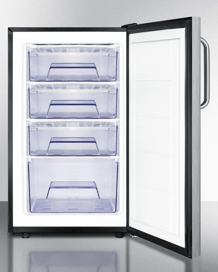 Summit FS408BL7CSS Commercially Listed 20 Wide Built-In Undercounter All-Freezer. -20 C Capable With A Lock And Complete Stainless Steel Exterior