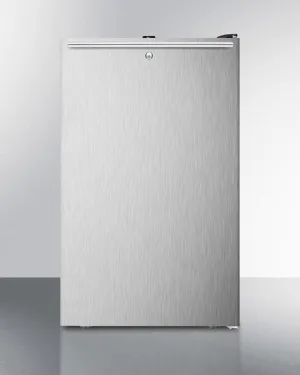 Summit FS408BL7SSHH Commercially Listed 20 Wide Counter Height All-Freezer. -20 C Capable With A Lock. Stainless Steel Door. Horizontal Handle And Black Cabinet