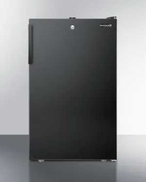 Summit FS408BLBI7ADA Commercially Listed Ada Compliant 20 Wide Built-In Undercounter All-Freezers. -20 C Capable With A Lock And Black Finish