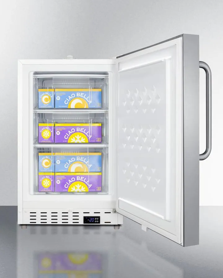 Summit SCF505SSTBADA 20 Wide Built-In Commercial All-Freezer. Ada Compliant