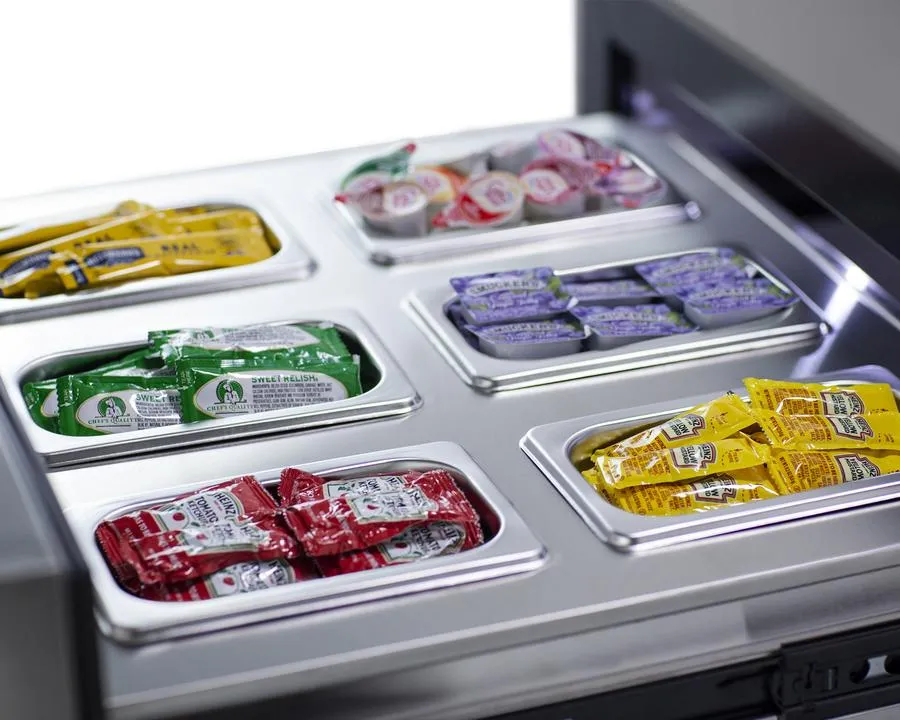 Summit SCR615TDCSS 24 Wide Built-In Commercial Beverage Refrigerator With Top Drawer
