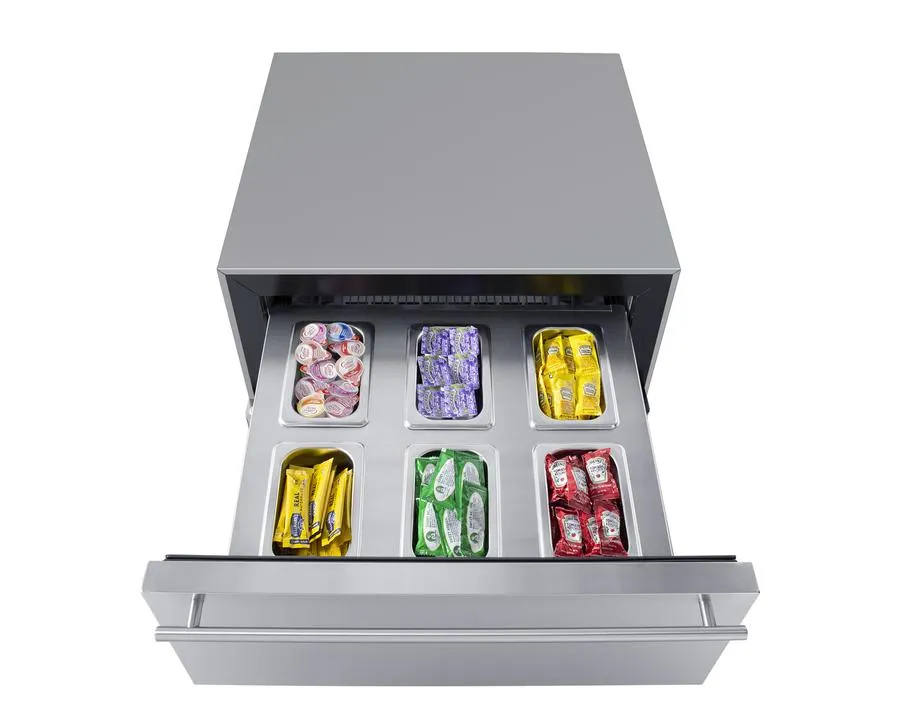 Summit SCR615TDCSS 24 Wide Built-In Commercial Beverage Refrigerator With Top Drawer